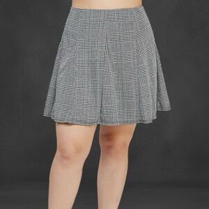 Plus Plaid Knit A-Line Skirt